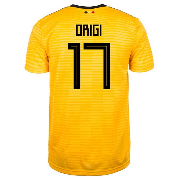 Camiseta Bélgica 2ª Origi 2018 Amarillo